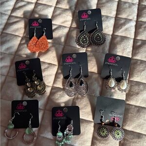 Paparazzi Earrings Collection - Orange, Gold, Silver, Green